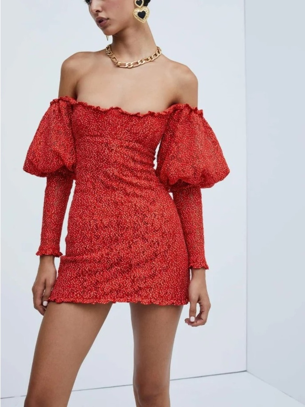 For Love and Lemons Clarisse Off Shoulder Mini Dress NWT